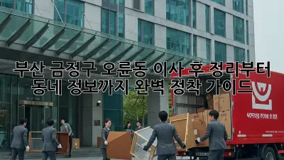 부산 금정구 오륜동 이사 후, 정리부터 동네 정보까지 완벽 정착 가이드!